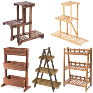 3 tier wooden plant stand