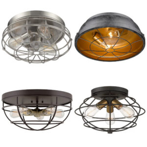 caged dome flush mount ceiling light