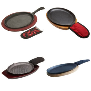 cast iron fajita platter set