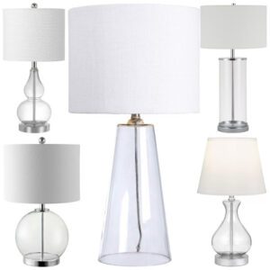 clear glass base table lamp