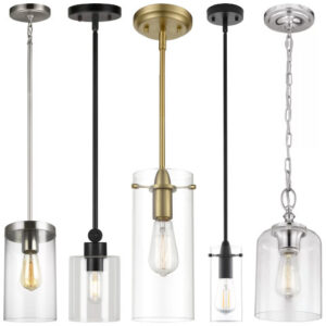 clear glass cylinder pendant light