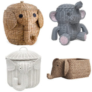 elephant wicker storage basket