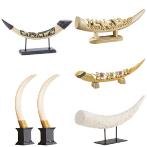 faux elephant tusk sculpture