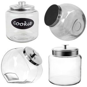 glass cookie jar with metal lid