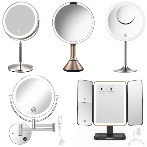 magnifying makeup mirror with light