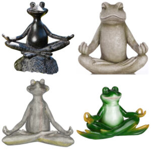 meditating frog garden statue