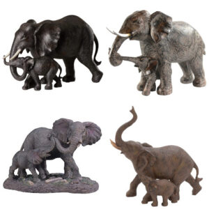 mother and baby elephant figurine