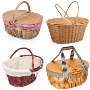 oval wicker picnic basket