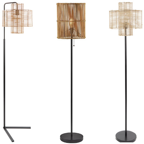 rattan shade floor lamp