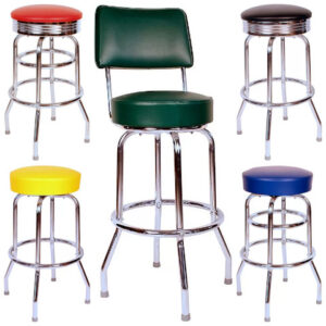 retro chrome swivel bar stool