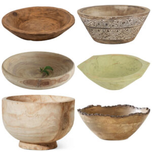 round wooden decorative bowl