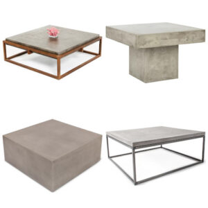 square concrete coffee table
