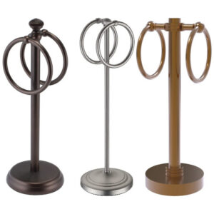 towel holder stand with 2 hanging rings