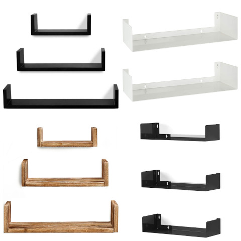 u-shaped floating shelves