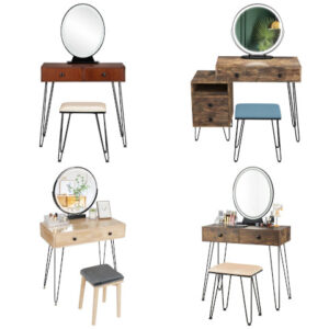 vanity set with hairpin legs