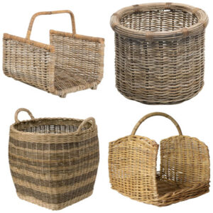 wicker log basket