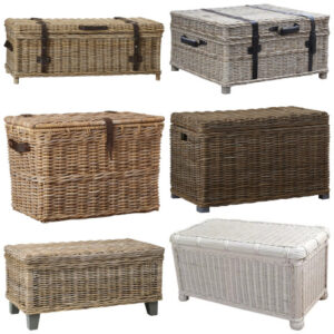 wicker storage trunk