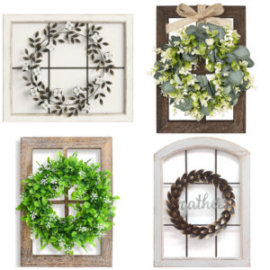 window frame with wreath