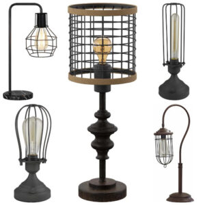 wire cage shade table lamp