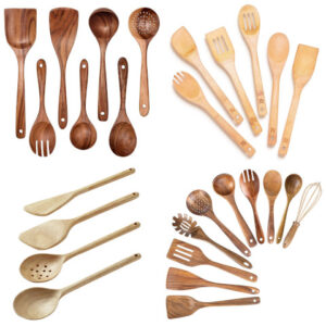 wooden cooking utensil set