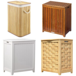 wooden laundry hamper