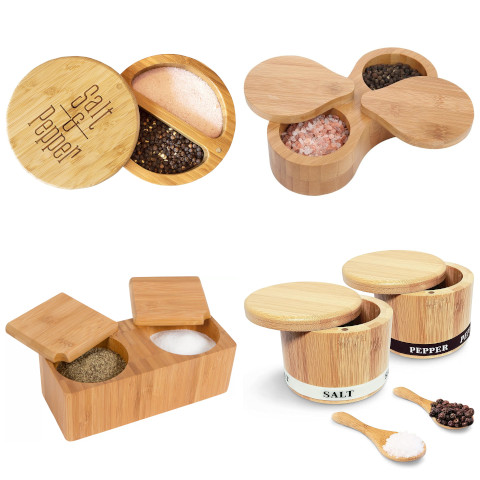 wooden salt and pepper box