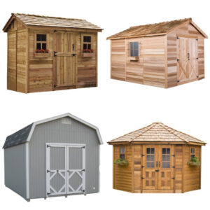 wooden storage shed