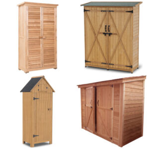 wooden tool shed