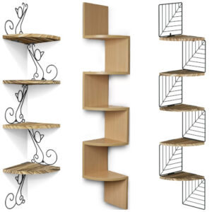 zigzag corner wall shelf