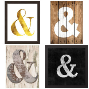 ampersand textual wall art