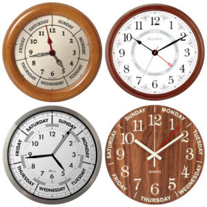classic time and week day wall clock