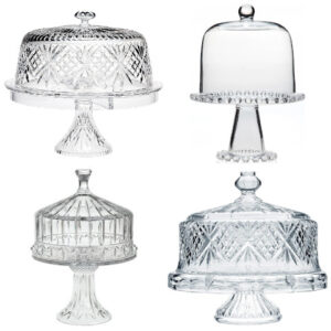 crystal cake stand with dome