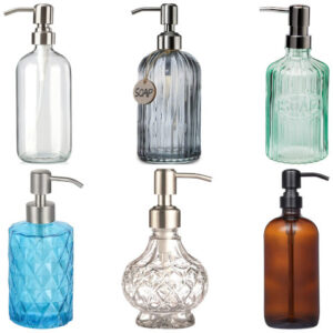 glass soap dispenser with pump