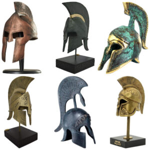 greek spartan helmet sculpture