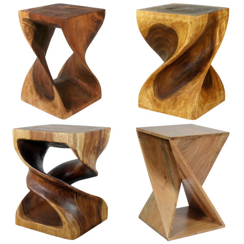 wooden twist end table