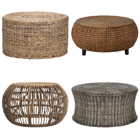 woven drum coffee table