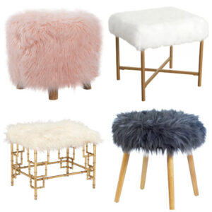 faux fur vanity stool