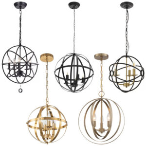 metal globe chandelier