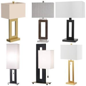open rectangular base table lamp