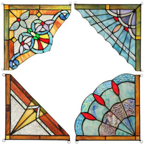 stained glass window corner panel