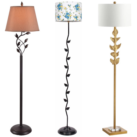 metal leaf base floor lamp