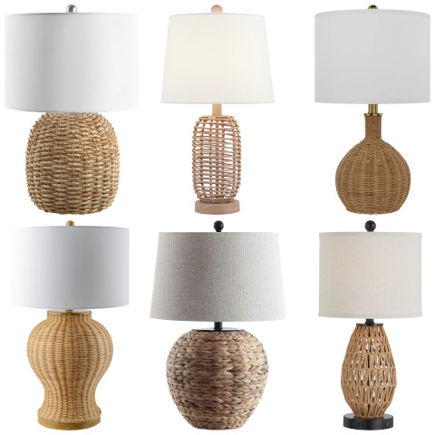 woven base table lamp