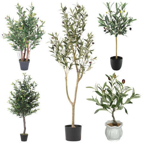 artificial olive tree in pot