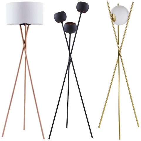 crossed rods base floor lamp