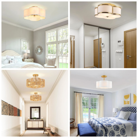 quatrefoil semi flush mount light