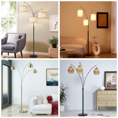 3 arm arc floor lamp