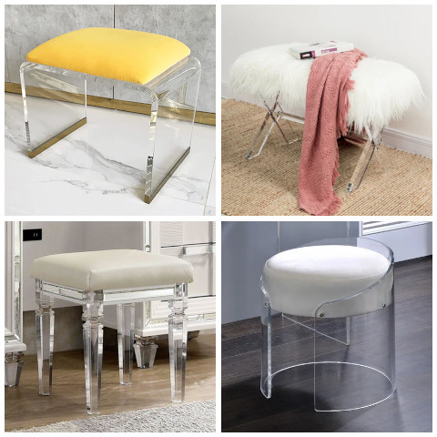 acrylic vanity stool