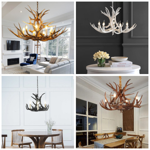 faux antler chandelier