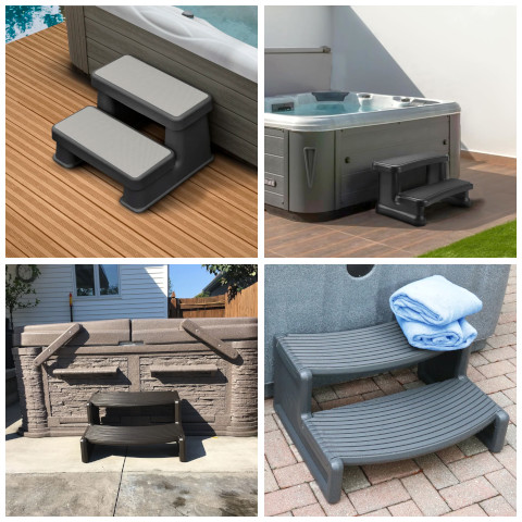 plastic hot tub steps