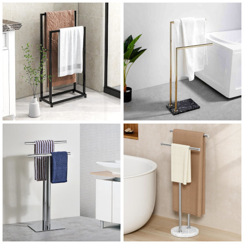 2-tier free standing towel rack